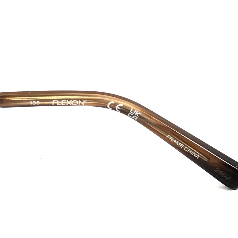 Flexon Eyeglasses Frames W3038 232 Shiny Taupe Brown Cat Eye Titanium 52-18-135